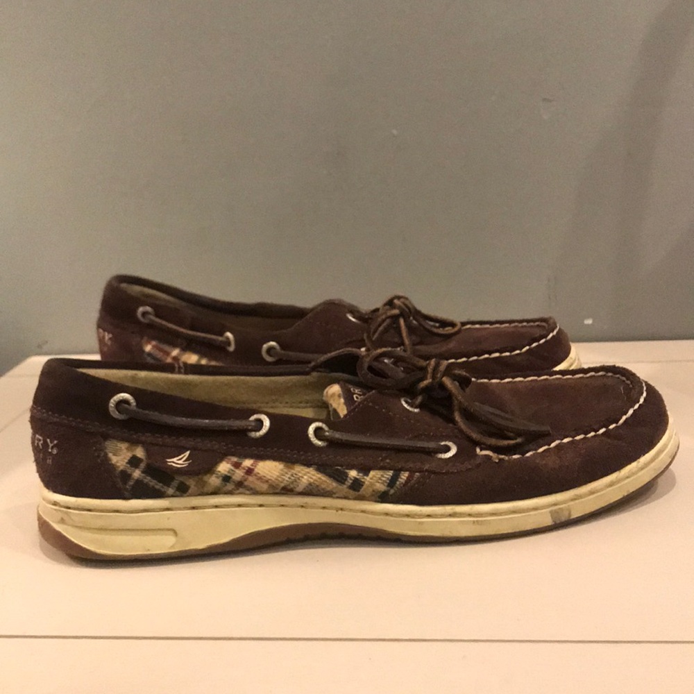 Sperry Top-Sider - brown leather and plaid